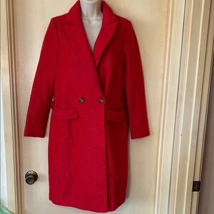 ASOS Vibrant Coral Wool Boucle Coat size 4 NWT